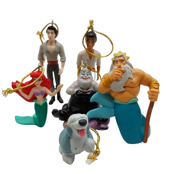 Disney The Little Mermaid Lot Of 7 PVC Figures Read Ornaments - Picture 1 of 16